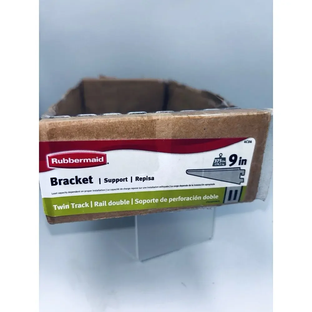8 Rubbermaid 9” Twin Track Satin Nickel Shelf Brackets FG4C0402NCKL Silver NEW